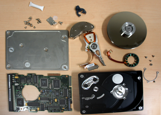 Parts of a hard drive